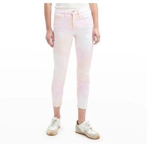 Jen 7 Printed Ankle Skinny Jeans  Neiman Marcus pink tie dye NWT
